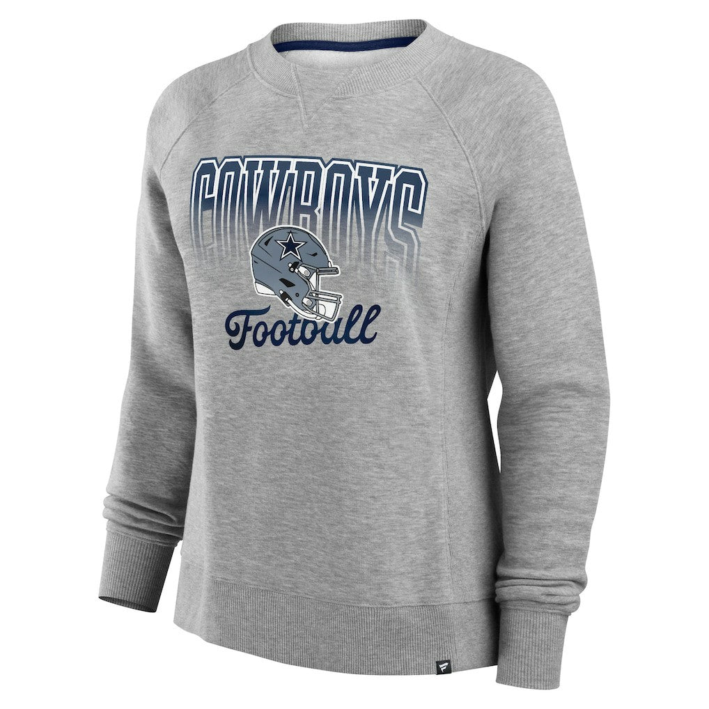 Dallas Cowboys Women's Hit Hard Fleece Pullover Sweatshirt - Heather Gray Pullover
