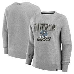 Las Vegas Raiders Women's Hit Hard Fleece Pullover Sweatshirt - Heather Gray Pullover