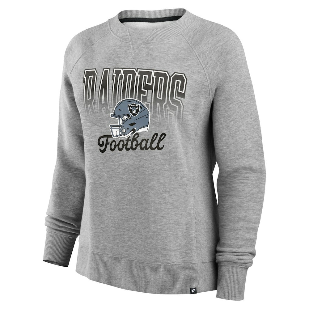 Las Vegas Raiders Women's Hit Hard Fleece Pullover Sweatshirt - Heather Gray Pullover