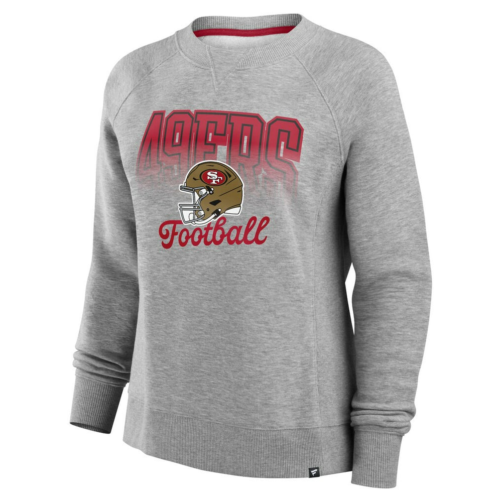 San Francisco 49ers Women's Hit Hard Fleece Pullover Sweatshirt - Heather Gray Pullover