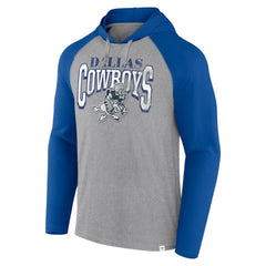 Dallas Cowboys Under Center Long Sleeve Hoodie T-Shirt - Silver/Navy Hoodies