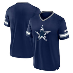 Dallas Cowboys Stripe Stacking V-Neck T-Shirt - Navy T-shirts