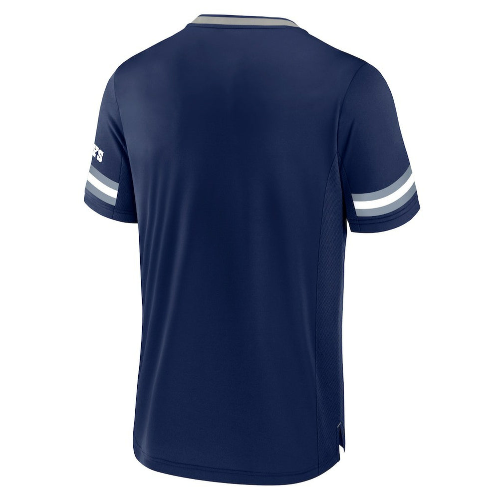 Dallas Cowboys Stripe Stacking V-Neck T-Shirt - Navy T-shirts
