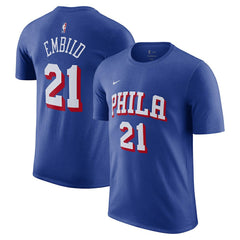Joel Embiid Philadelphia 76ers Name & Number T-Shirt Royal - Nike