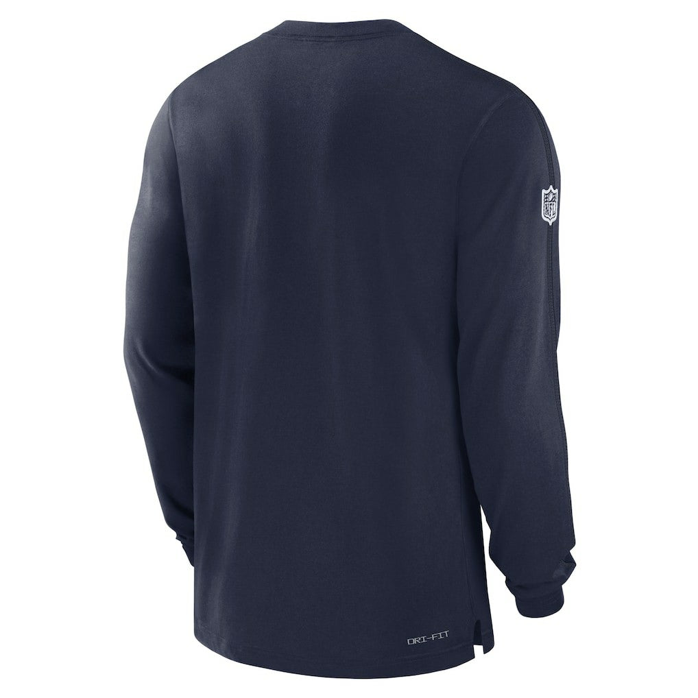 Dallas Cowboys 2024/25 Sideline Player Tri-Blend Performance Long Sleeve T-Shirt - Navy T-shirts