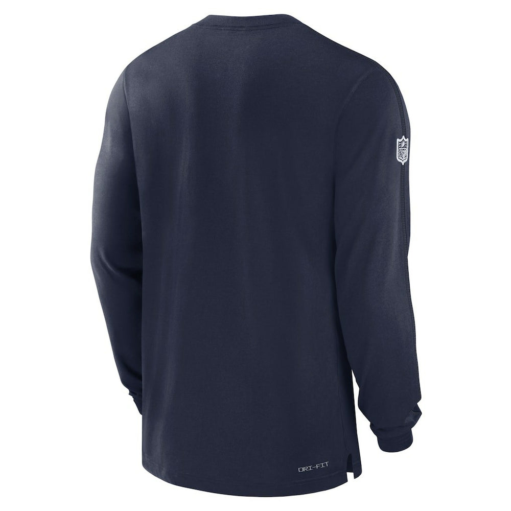 Dallas Cowboys 2024/25 Sideline Player Tri-Blend Performance Long Sleeve T-Shirt - Navy T-shirts
