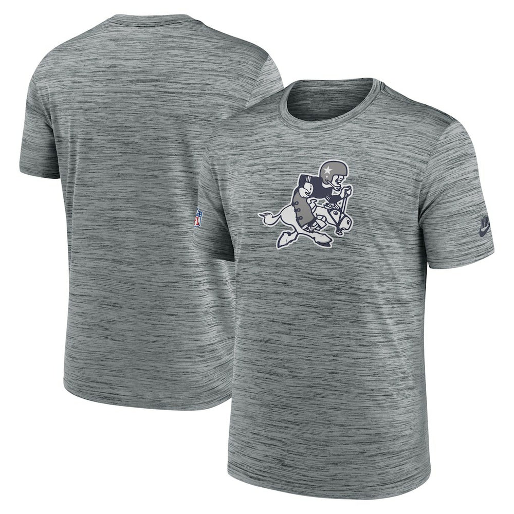 Dallas Cowboys Sideline Velocity Throwback Logo Dri-FIT T-Shirt - Gray T-shirts
