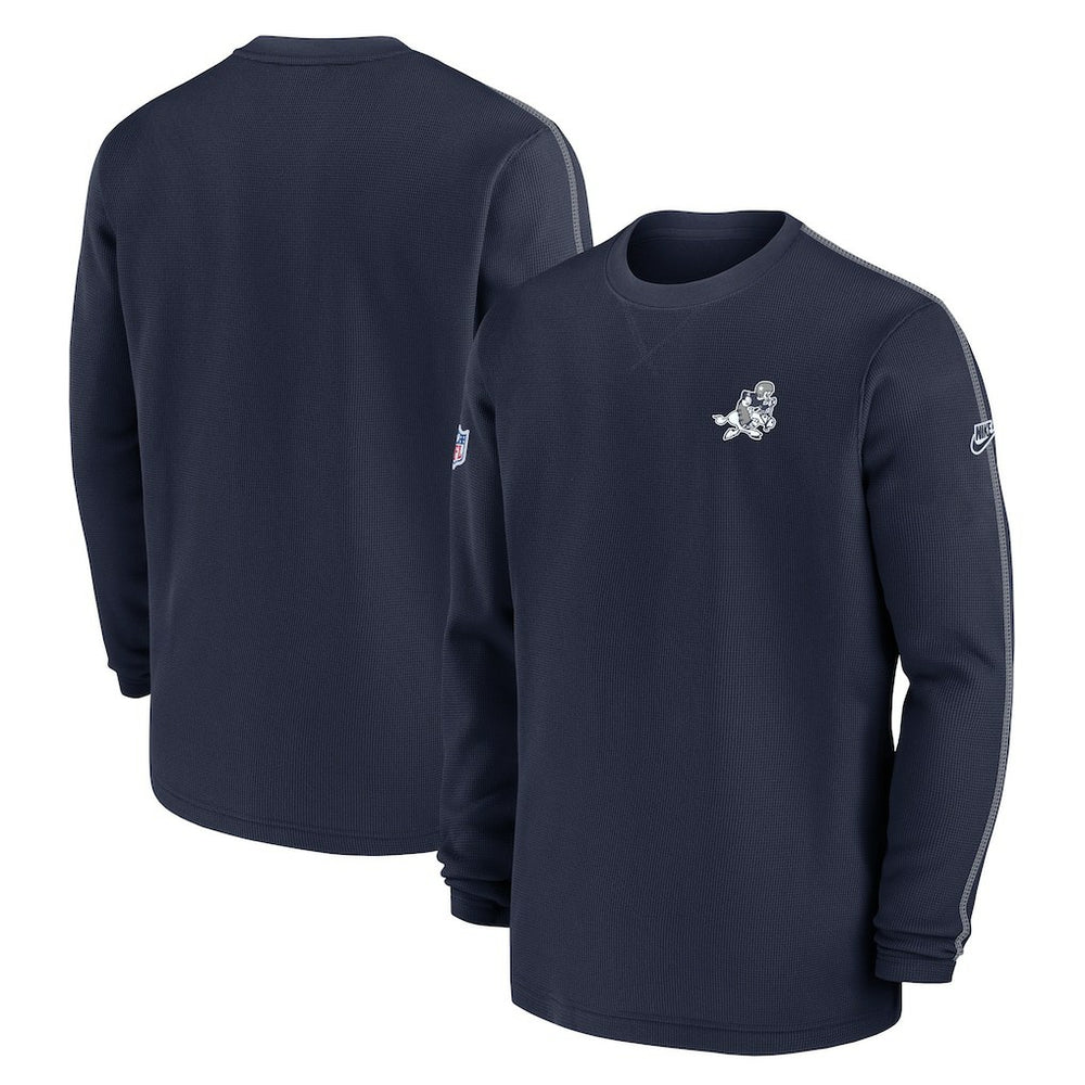Dallas Cowboys 2024 Sideline Coach Vintage Pullover Sweatshirt - Navy Pullover