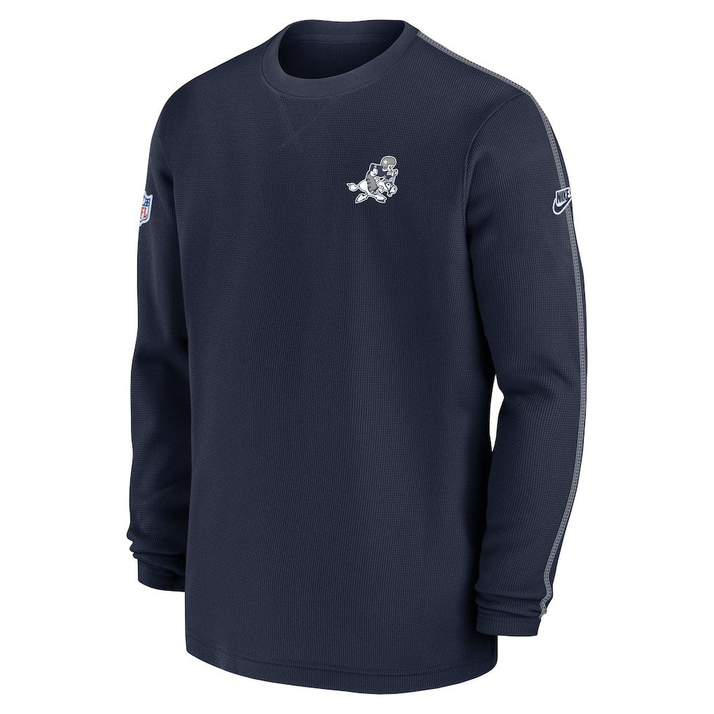 Dallas Cowboys 2024 Sideline Coach Vintage Pullover Sweatshirt - Navy Pullover