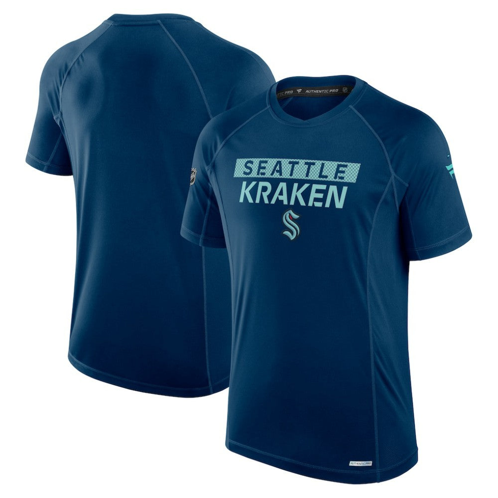 Seattle Kraken Fanatics Authentic Pro Rink Tech T-Shirt - Deep Sea Blue | US 200869598