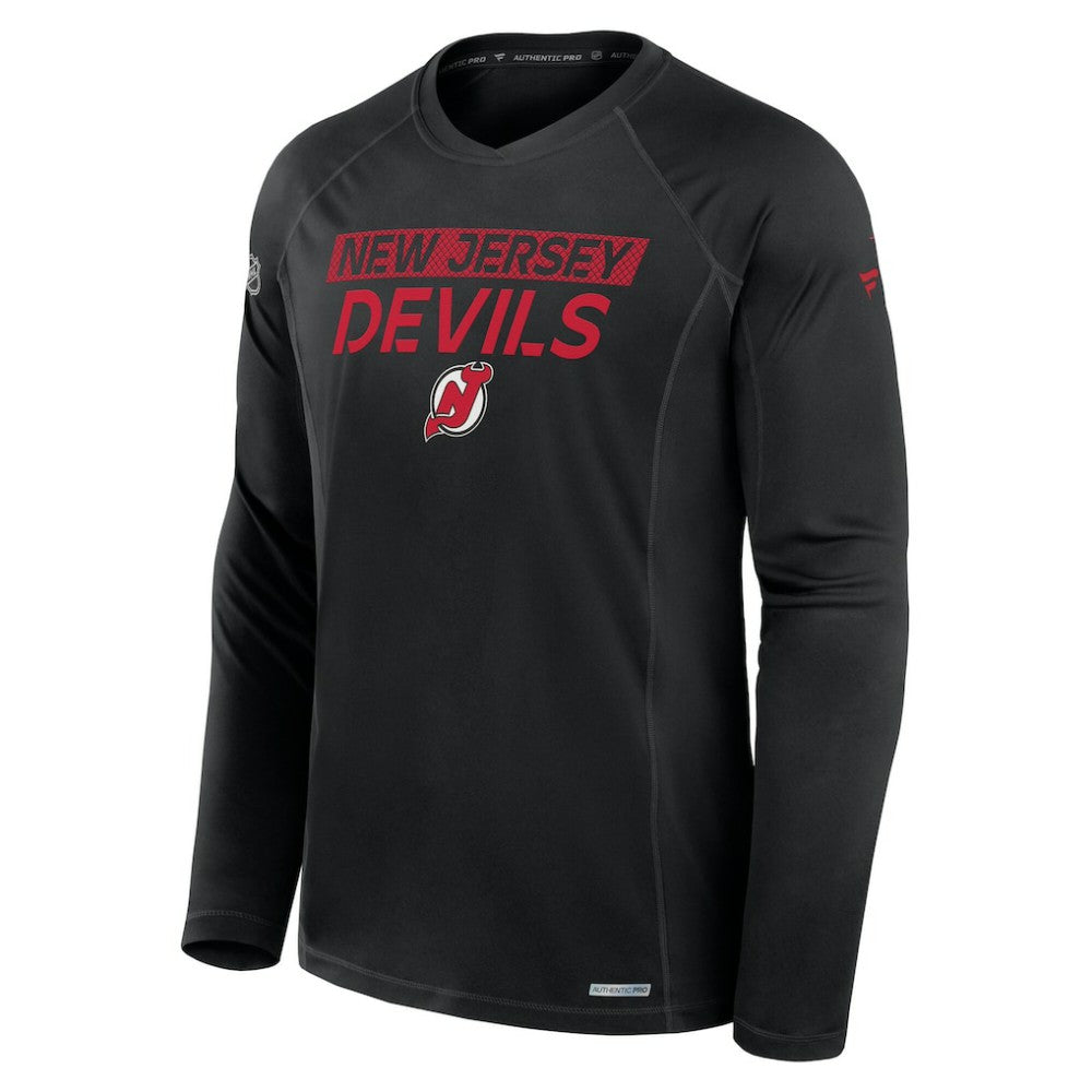 New Jersey Devils Fanatics Authentic Pro Rink Tech Long Sleeve T-Shirt - Black | US 200869635