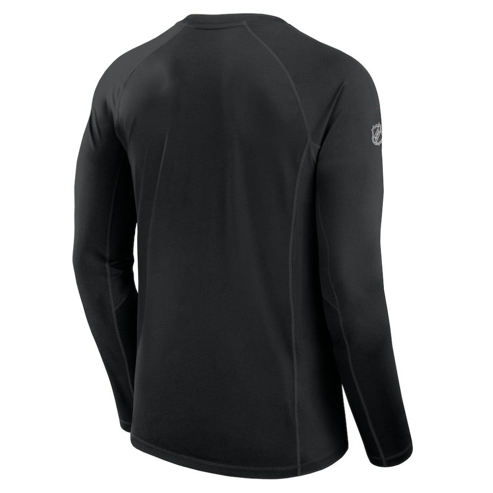 Chicago Blackhawks Fanatics Authentic Pro Rink Tech Long Sleeve T-Shirt - Black | US 200869647