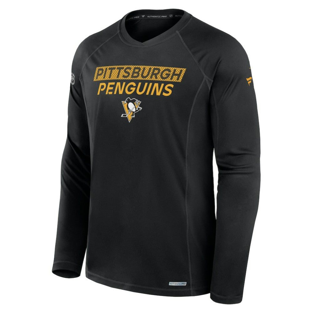Pittsburgh Penguins Fanatics Authentic Pro Rink Tech Long Sleeve T-Shirt - Black | US 200869652