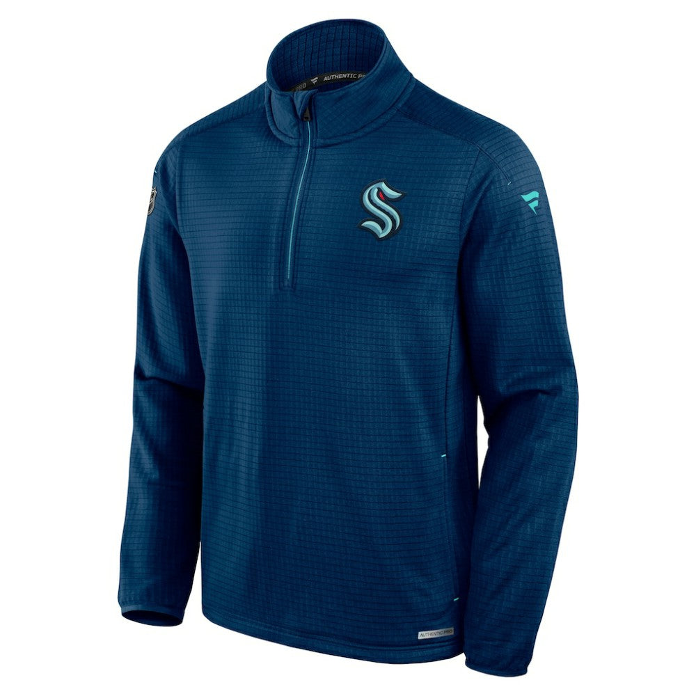 Seattle Kraken Fanatics Authentic Pro Rink Quarter-Zip Jacket - Navy | US 200869962