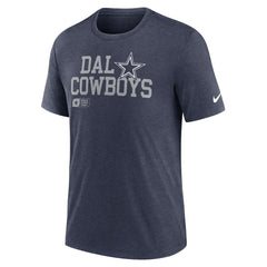 Dallas Cowboys Lockup Tri-Blend T-Shirt - Heather Navy T-shirts
