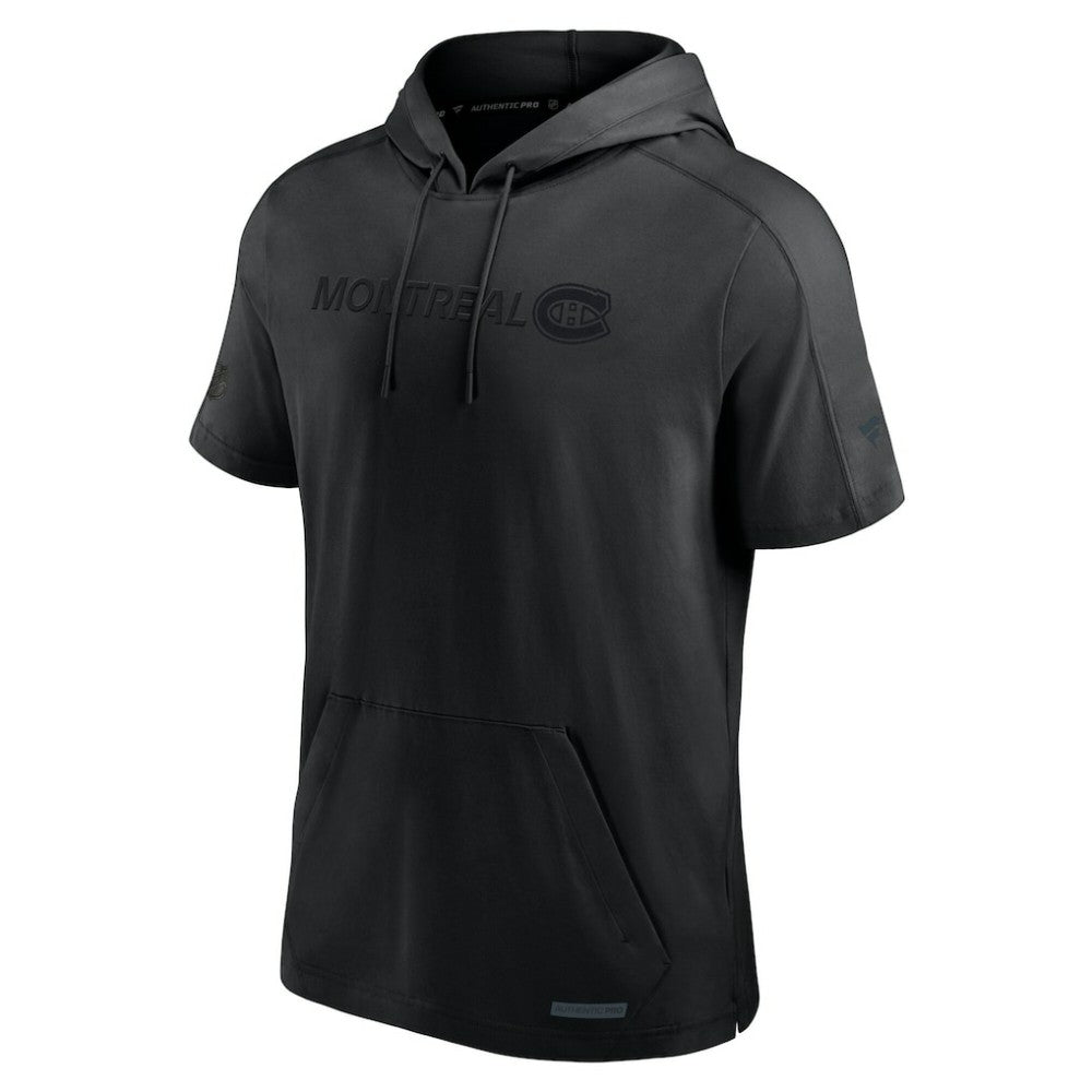 Montreal Canadiens Fanatics Authentic Pro Road Performance Short Sleeve Pullover Hoodie - Black | US 200871141
