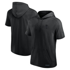Chicago Blackhawks Fanatics Authentic Pro Road Lightweight Short Sleeve Pullover Hoodie - Black | US 200871157