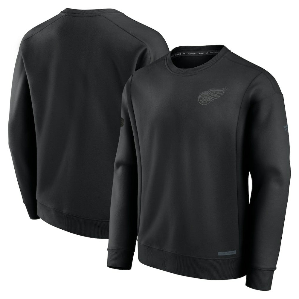 Detroit Red Wings Fanatics Authentic Pro Road Fleece Pullover Sweatshirt - Black | US 200871167