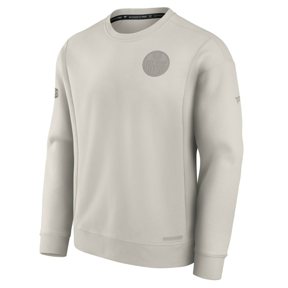Edmonton Oilers Fanatics Authentic Pro Road Fleece Pullover Sweatshirt - Cream | US 200871188