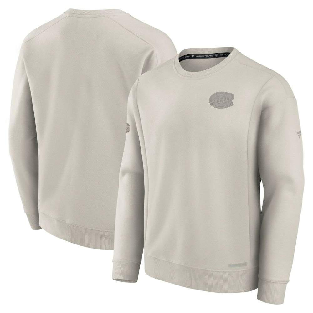 Montreal Canadiens Fanatics Authentic Pro Road Fleece Pullover Sweatshirt - Cream | US 200871216