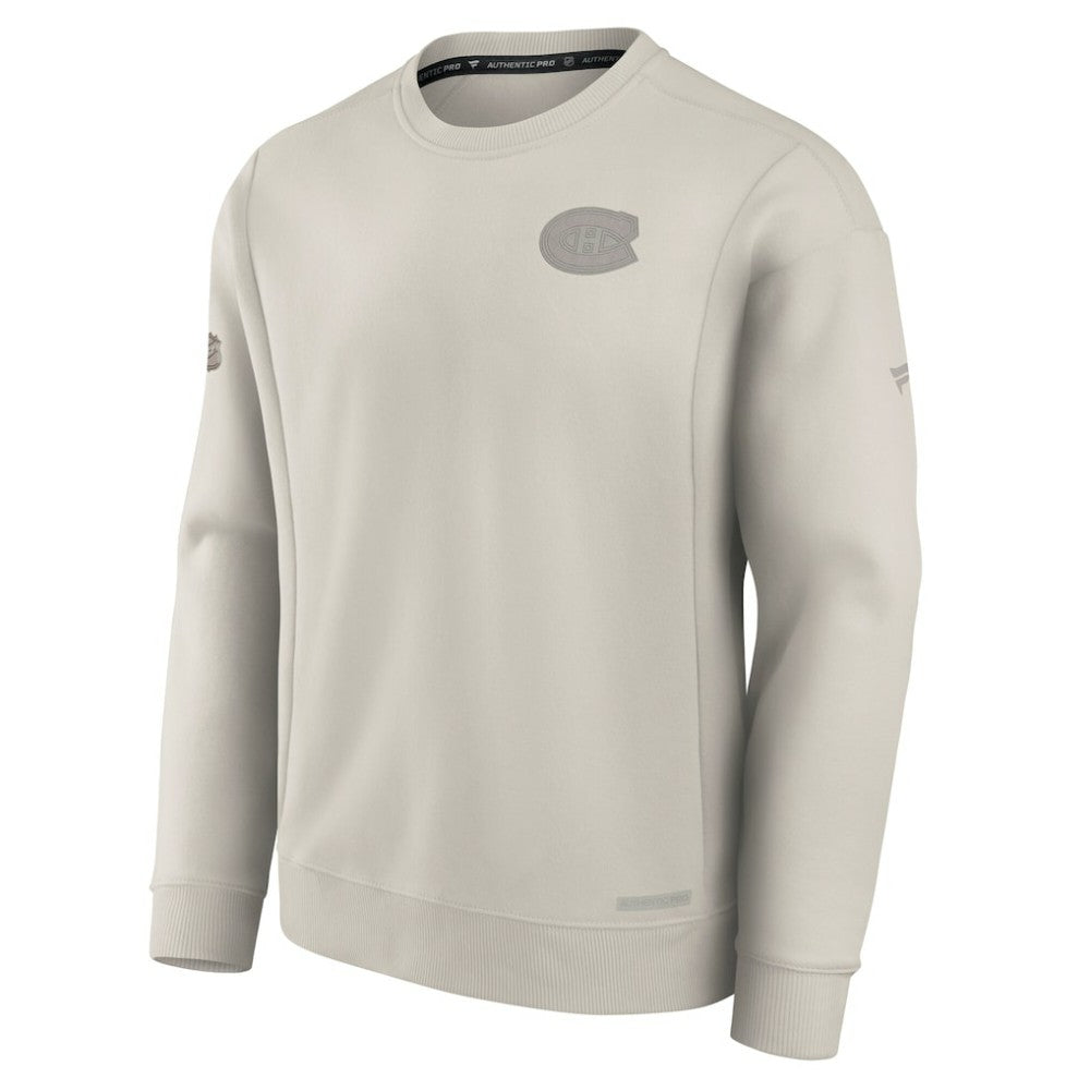 Montreal Canadiens Fanatics Authentic Pro Road Fleece Pullover Sweatshirt - Cream | US 200871216