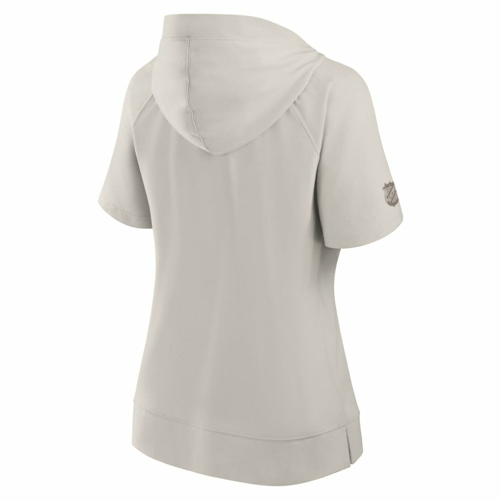 Detroit Red Wings Fanatics Women's Authentic Pro Road Short Sleeve V-Neck Pullover Hoodie - Cream | US 200871383