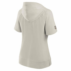Chicago Blackhawks Fanatics Women's Authentic Pro Road Short Sleeve V-Neck Pullover Hoodie - Cream | US 200871407
