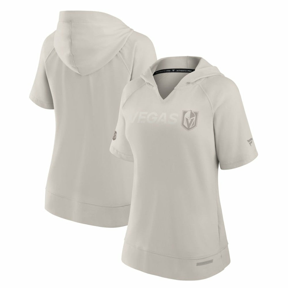 Vegas Golden Knights Fanatics Women's Authentic Pro Road Fashion V-Neck Hoodie T-Shirt - Cream | US 200871419