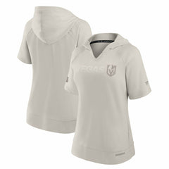 Vegas Golden Knights Fanatics Women's Authentic Pro Road Fashion V-Neck Hoodie T-Shirt - Cream | US 200871419