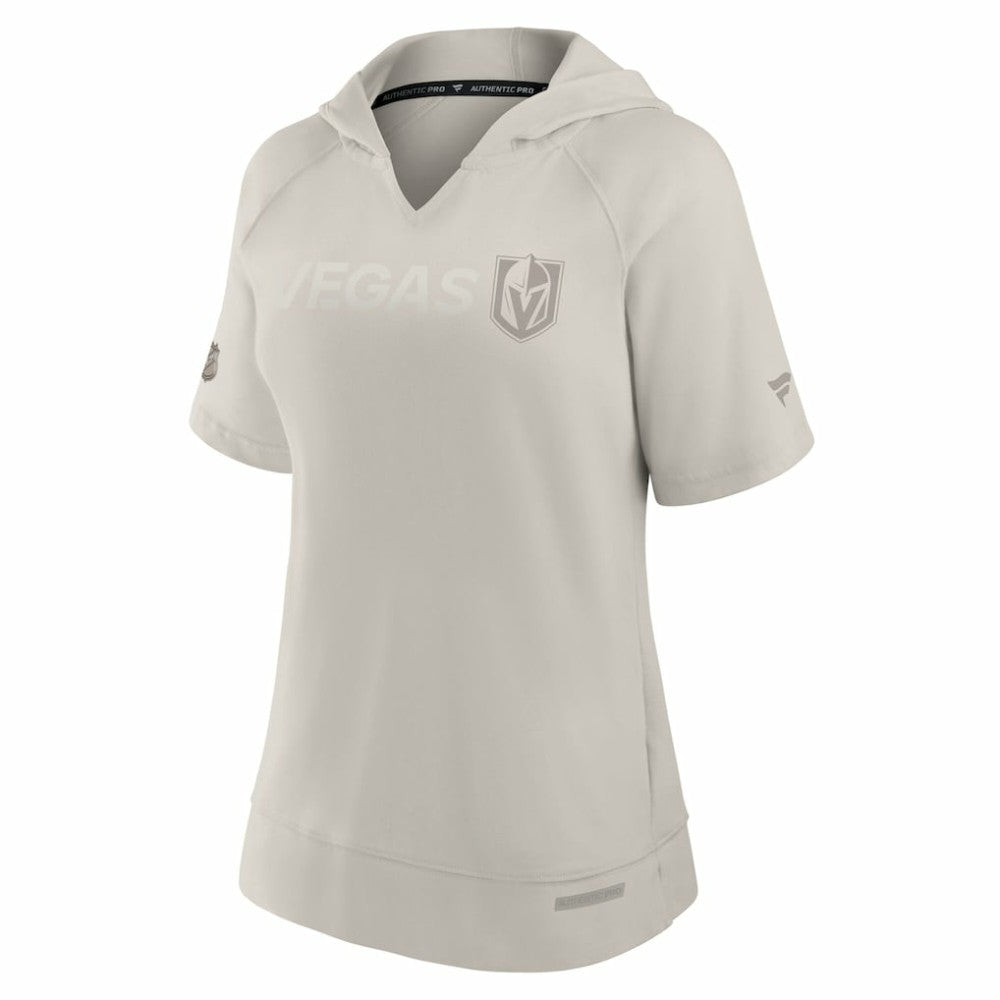 Vegas Golden Knights Fanatics Women's Authentic Pro Road Fashion V-Neck Hoodie T-Shirt - Cream | US 200871419