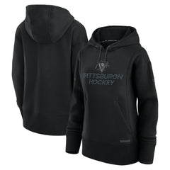 Pittsburgh Penguins Fanatics Women's Authentic Pro Road Pullover Hoodie - Black | US 200871433