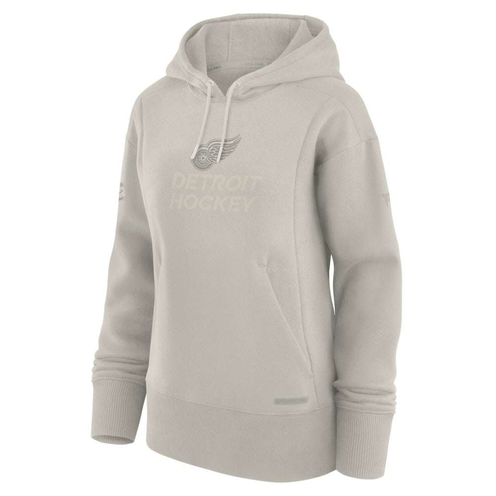 Detroit Red Wings Fanatics Women's Authentic Pro Road Pullover Hoodie - Cream | US 200871455