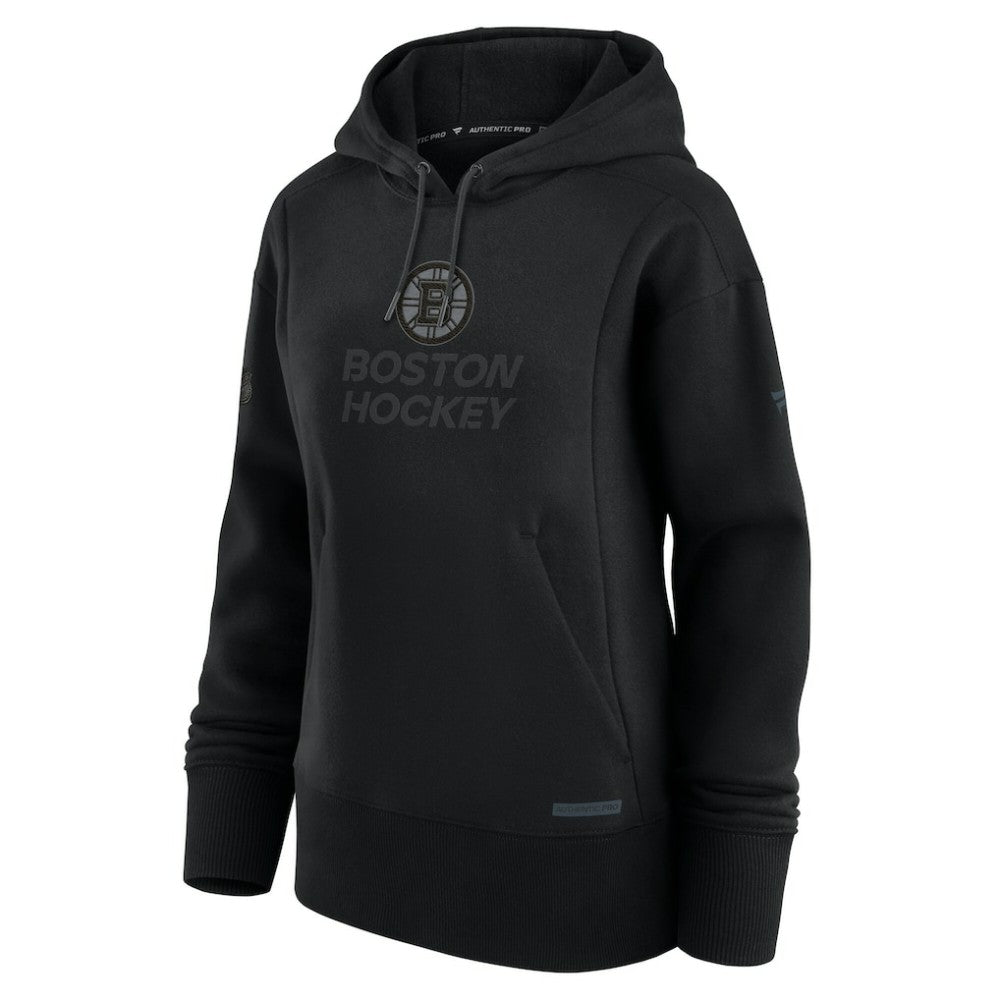 Boston Bruins Fanatics Women's Authentic Pro Road Pullover Hoodie - Black | US 200871488