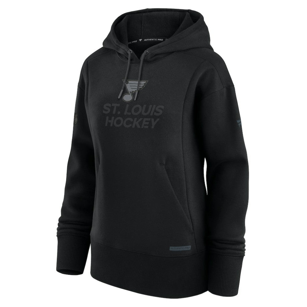 St. Louis Blues Fanatics Women's Authentic Pro Road Pullover Hoodie - Black | US 200871490