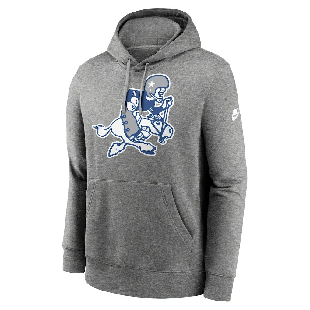 Dallas Cowboys Rewind Retro Joe Club Pullover Hoodie - Heather Charcoal Hoodies