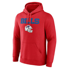 Josh Allen Buffalo Bills Team Wordmark Player Name & Number Pullover Hoodie - Red Hoodies