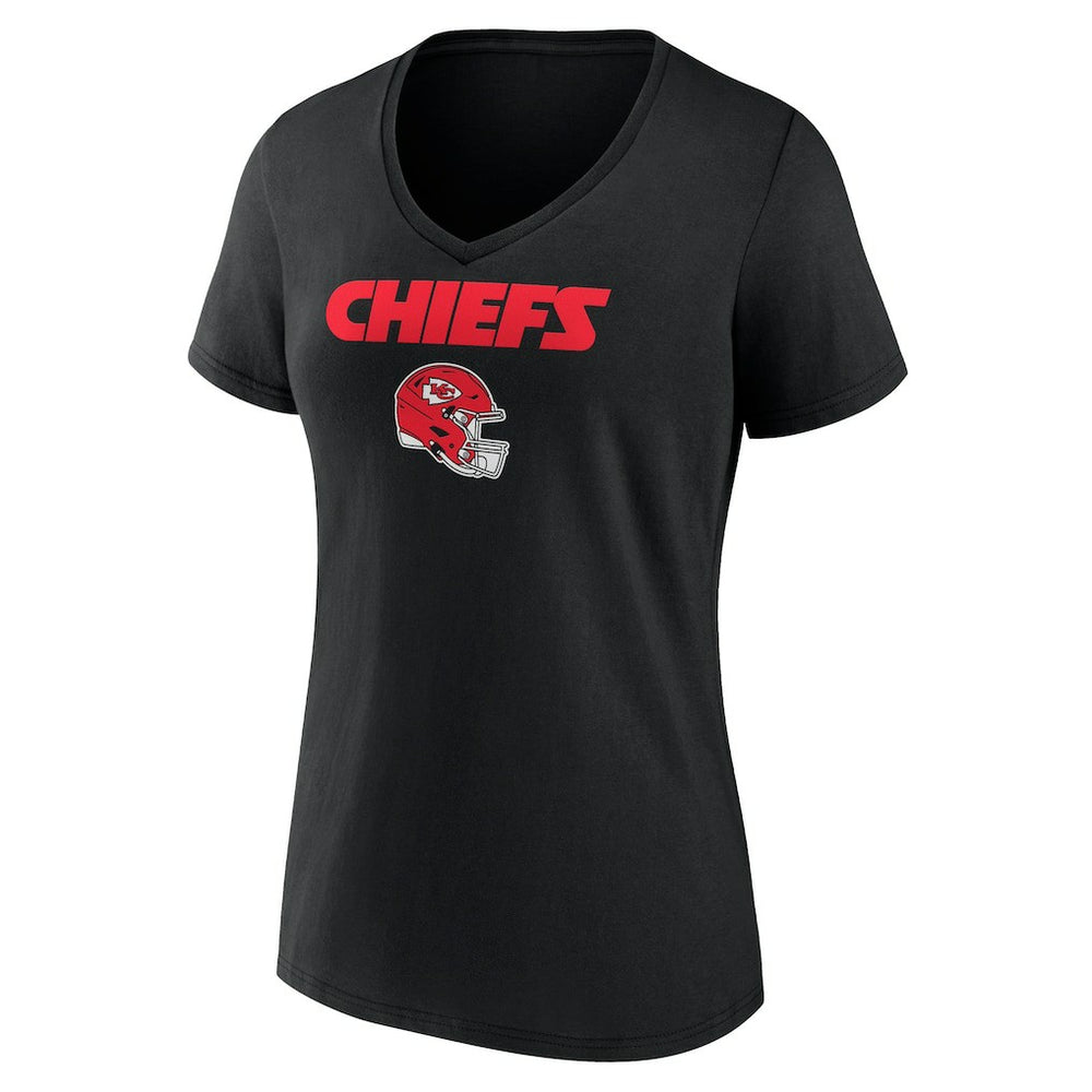 Travis Kelce Kansas City Chiefs Women's Team Wordmark Player Name & Number V-Neck T-Shirt - Black T-shirts