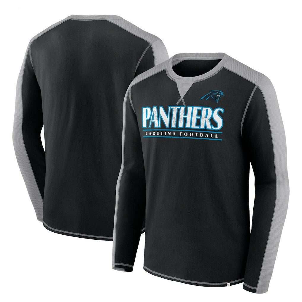 Carolina Panthers Behind the Line Long Sleeve T-Shirt - Black/Gray T-shirts