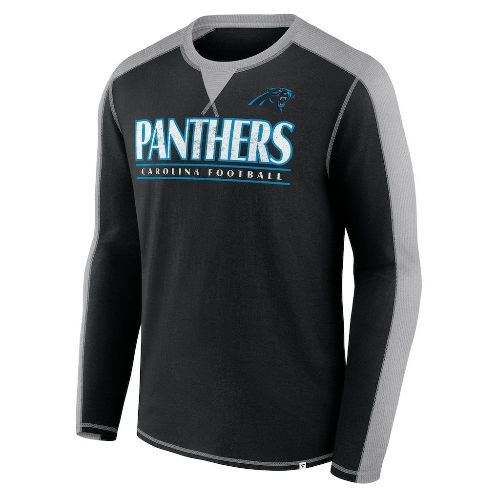 Carolina Panthers Behind the Line Long Sleeve T-Shirt - Black/Gray T-shirts