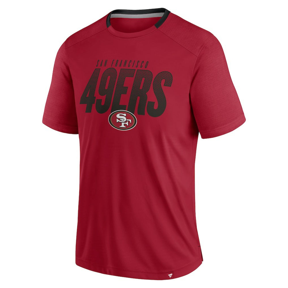 San Francisco 49ers Defender Fade Slant T-Shirt - Scarlet T-shirts