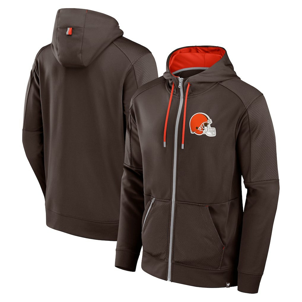 Cleveland Browns Defender Full-Zip Hoodie - Brown Hoodies