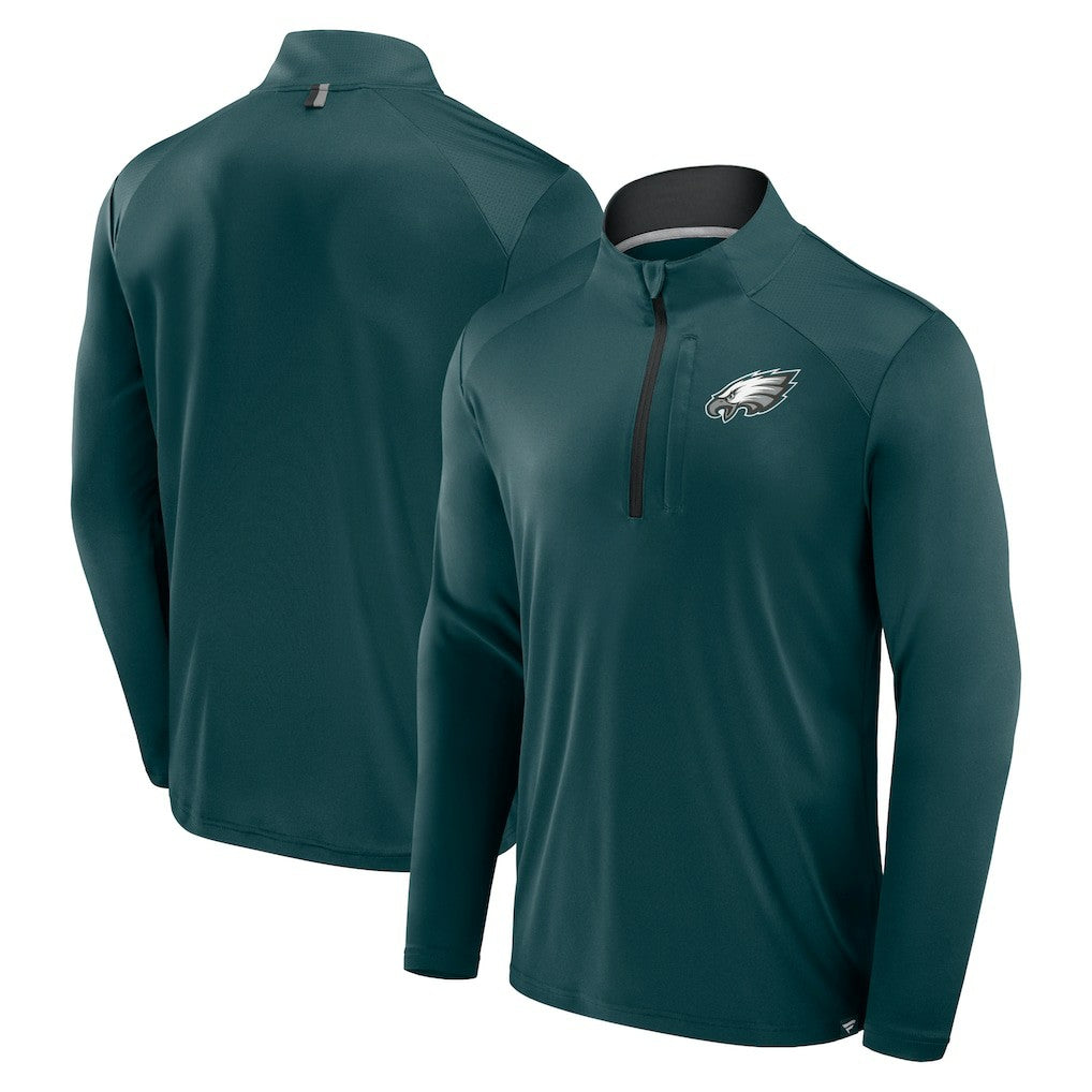 Philadelphia Eagles Defender Long Sleeve Quarter-Zip Jacket - Midnight Green Jackets