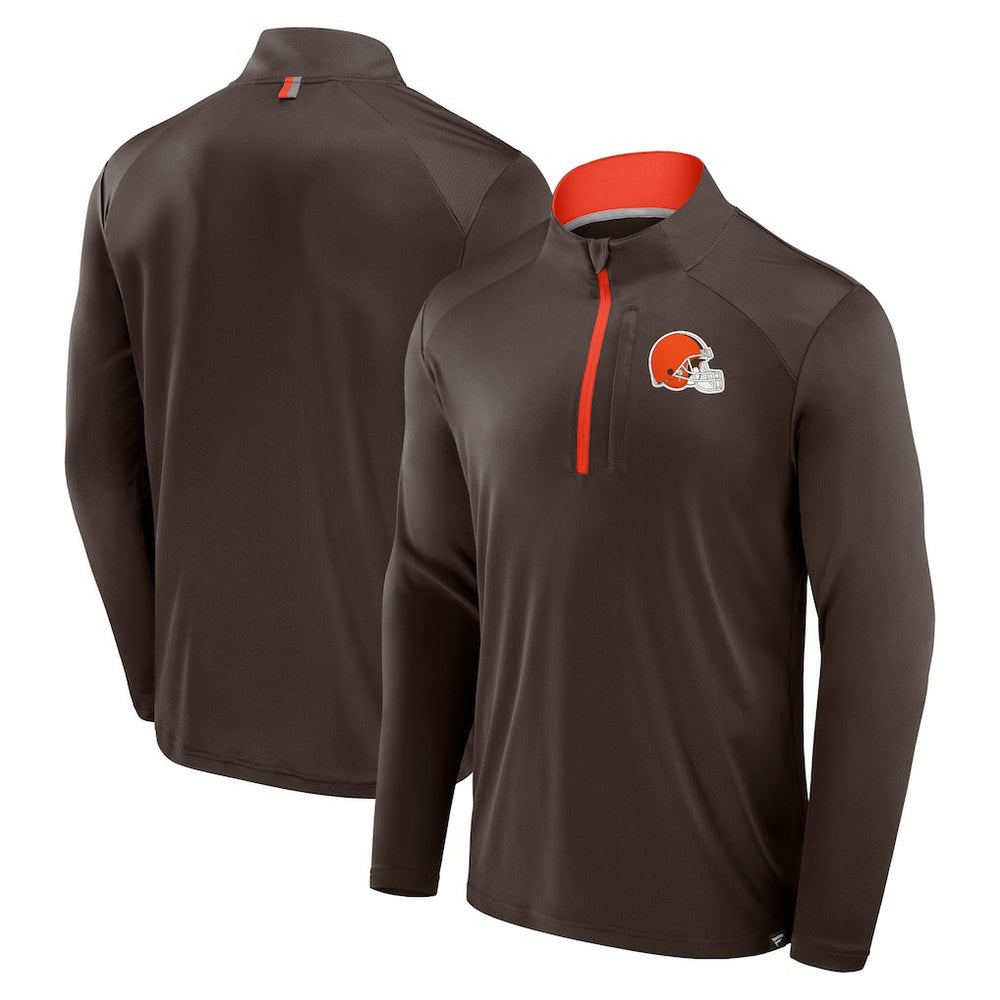 Cleveland Browns Defender Long Sleeve Quarter-Zip Jacket - Brown Jackets