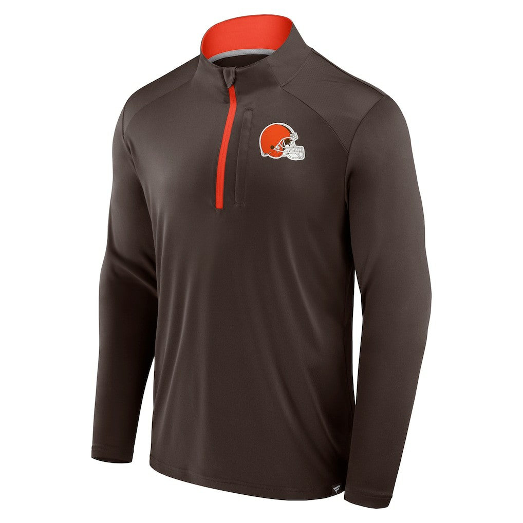 Cleveland Browns Defender Long Sleeve Quarter-Zip Jacket - Brown Jackets