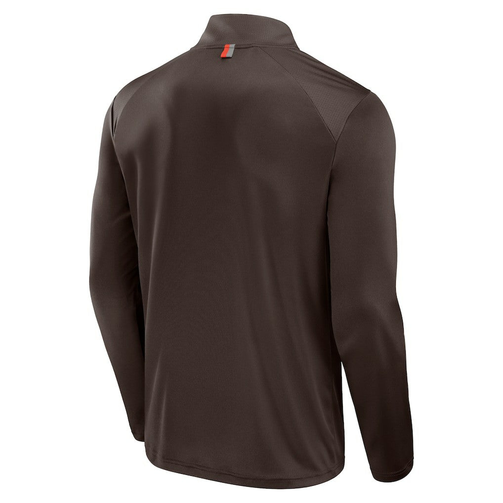 Cleveland Browns Defender Long Sleeve Quarter-Zip Jacket - Brown Jackets