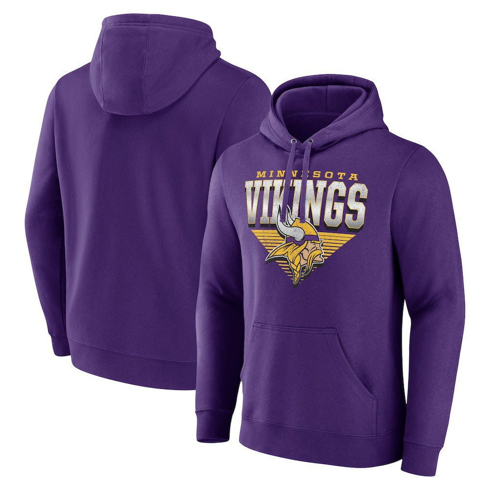 Minnesota Vikings Geometric Chrome Pullover Hoodie - Purple Hoodies