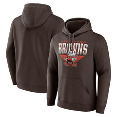 Cleveland Browns Geometric Chrome Pullover Hoodie - Brown Hoodies