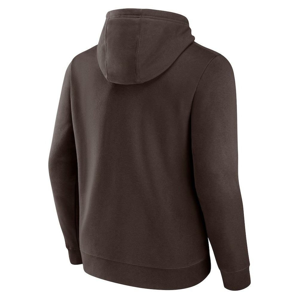Cleveland Browns Geometric Chrome Pullover Hoodie - Brown Hoodies