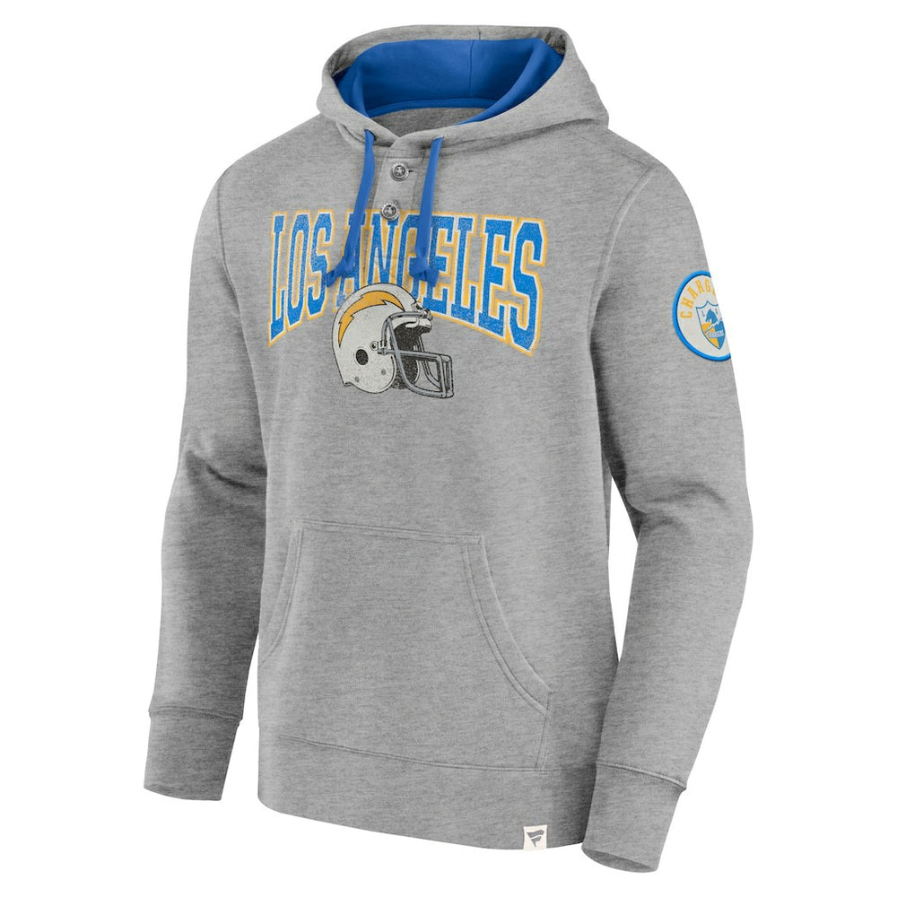 Los Angeles Chargers Label Maker Pullover Hoodie - Gray Hoodies