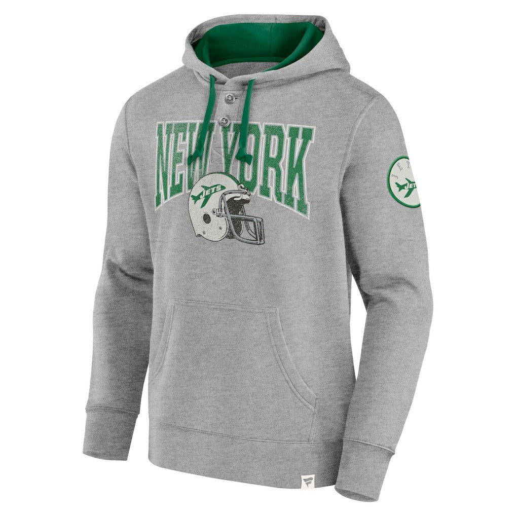 New York Jets Label Maker Pullover Hoodie - Heather Gray Hoodies